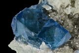 Blue-Green Fluorite and Yellow Calcite on Quartz - Fluorescent! #114020-4